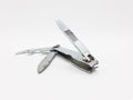 Silver finger used rusty dirty nail cutter tools in white isolated background 02 Royalty Free Stock Photo