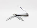 Silver finger used rusty dirty nail cutter tools in white isolated background 03