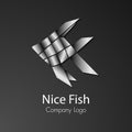 Silver fish logo vector Royalty Free Stock Photo