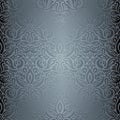 Silver Floral shiny decorative holiday vintage wallpaper Background fashion design