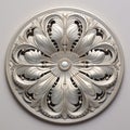 Luminous 3d Floral Medallion: Detailed Engraving For Classical Architectural Decor