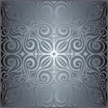 Silver Flowers, Floral shiny decorative vintage wallpaper Background trendy fashion mandala design