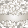 Silver flowers and leaves borders with space for text Royalty Free Stock Photo