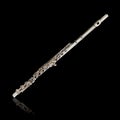 Silver Flute/Isolated on Black Royalty Free Stock Photo