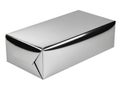 Silver foil box isolated on white background Royalty Free Stock Photo