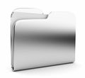 Silver folder. File 3D. Icon on white