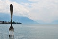 Silver fork on Geneva lake travel location in Vevey Switzerland