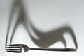 Silver Fork with Shadow Royalty Free Stock Photo