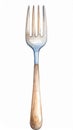 Silver Fork with Wooden Handle Dining Kitchen Utensil Illustration on White Royalty Free Stock Photo