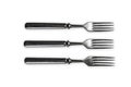 Silver forks on white background Royalty Free Stock Photo