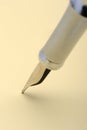 Silver fountain pen closeup Royalty Free Stock Photo