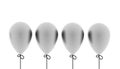 Silver four balloons rendered on white