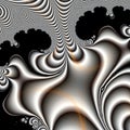 Silver fractal, abstract background and design