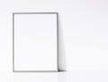 Silver frame on white furniture, luxury home decor and design for mockup, poster print and printable art, online shop