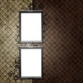 Silver frames over vintage wallpaper Royalty Free Stock Photo