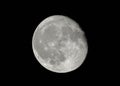 Silver Full Moon on black sky background Royalty Free Stock Photo