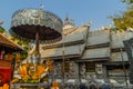 Silver ganesha statue under umbrella at Wat Sri Suphan, Chiang Mai, Thailand. Wat Srisuphan also known as the Silver Temple becaus Royalty Free Stock Photo