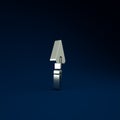 Silver Garden trowel spade or shovel icon isolated on blue background. Gardening tool. Tool for horticulture Royalty Free Stock Photo