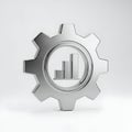 Silver Gear with Bar Graph Inside 3 D Render metallic Royalty Free Stock Photo