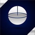 Silver Geometric figure Sphere icon isolated on dark blue background. Abstract shape. Geometric ornament. Vector Royalty Free Stock Photo