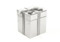 Silver gift-box Royalty Free Stock Photo