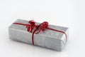 Silver gift box Royalty Free Stock Photo