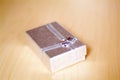 Silver gift box Royalty Free Stock Photo