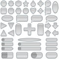 Silver glass buttons, set Royalty Free Stock Photo