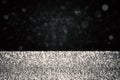 Silver glitter on black background Royalty Free Stock Photo