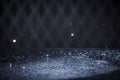 Silver Glitter Lights Background. Vintage Sparkle Bokeh With Selective Focus. Defocused. Royalty Free Stock Photo