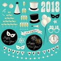 Silver glitter new years eve 2018 vector clipart Royalty Free Stock Photo