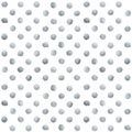 Silver glitter paint brush circle stains or dot pattern of stract dab smear smudge texture on white background. Glittering silver Royalty Free Stock Photo
