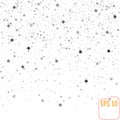 Silver glitter stars falling from the sky on white background. A Royalty Free Stock Photo