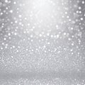 Silver Glitter Winter Christmas Background Abstract Sparkling background, AI generated image Royalty Free Stock Photo