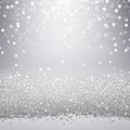 Silver Glitter Winter Christmas Background Abstract Sparkling background, AI generated image Royalty Free Stock Photo