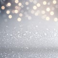 Silver Glitter Winter Christmas Background Abstract Sparkling background, AI generated image Royalty Free Stock Photo