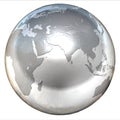 Silver globe on white background Royalty Free Stock Photo