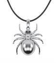 Silver glossy spider pendant