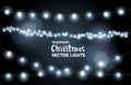 Silver glowing christmas lights Royalty Free Stock Photo