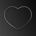 Silver glowing heart shape frame with shadow Royalty Free Stock Photo