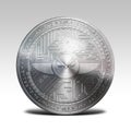 Silver gnosis coin on white background 3d rendering