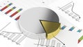 Silver and gold business pie chart Royalty Free Stock Photo