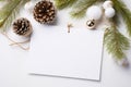 Silver and gold Christmas decorations on white background Royalty Free Stock Photo