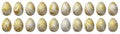 Silver and gold Easter Eggs Set, Silver trendy style eggs Set Royalty Free Stock Photo