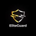 Silver and Gold Elite Shield Logo Template