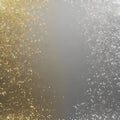 Silver and gold glitter, color gradient background. Generative AI. Royalty Free Stock Photo