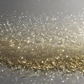 Silver and gold glitter, color gradient background. Generative AI. Royalty Free Stock Photo