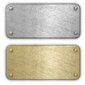 Silver and gold metal plates Royalty Free Stock Photo