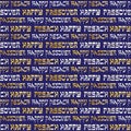 Silver gold passover typography pattern on blue