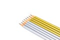 Silver and gold pencil isolated on pure white background Royalty Free Stock Photo